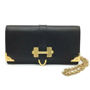 Prada Cahier Chain Shoulder Bag SAFFIANO Nero Black